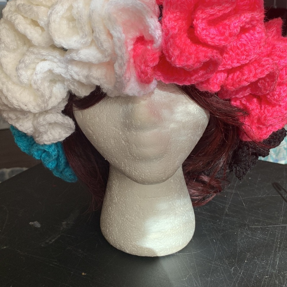Crochet ruffle hat